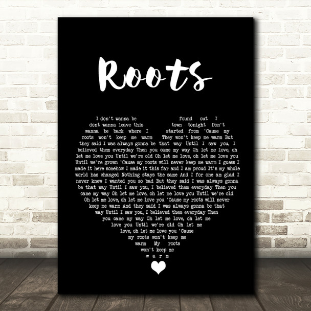 Grace Davies Roots Black Heart Song Lyric Wall Art Print