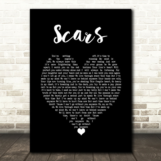 James Bay Scars Black Heart Song Lyric Wall Art Print