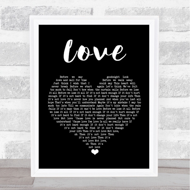 Boyzone Love Black Heart Song Lyric Wall Art Print