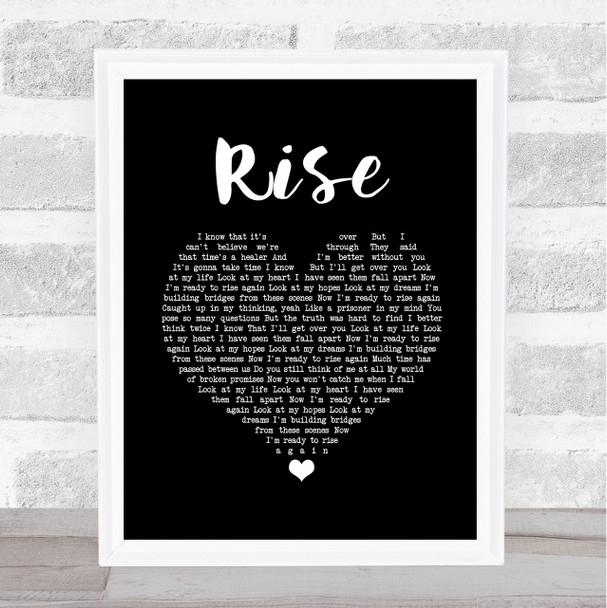 Gabrielle Rise Black Heart Song Lyric Wall Art Print