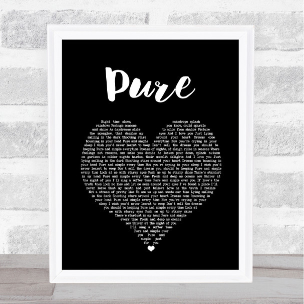 Lightning Seeds Pure Black Heart Song Lyric Wall Art Print