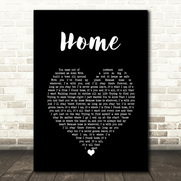 Scouting For Girls Home Black Heart Song Lyric Wall Art Print