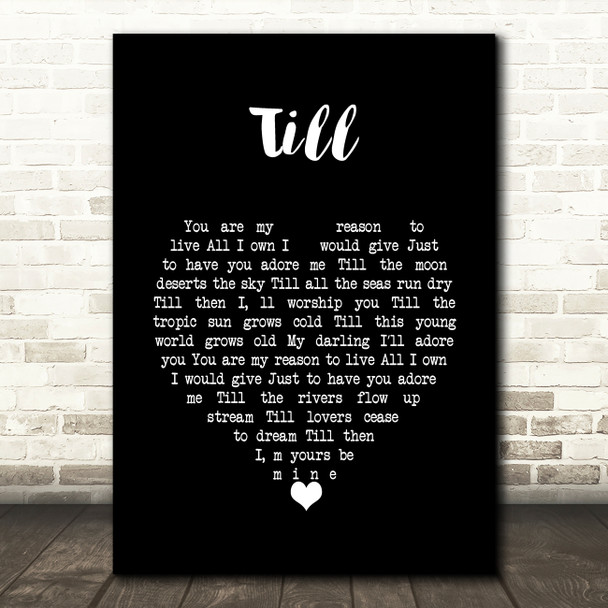 Tom Jones Till Black Heart Song Lyric Wall Art Print