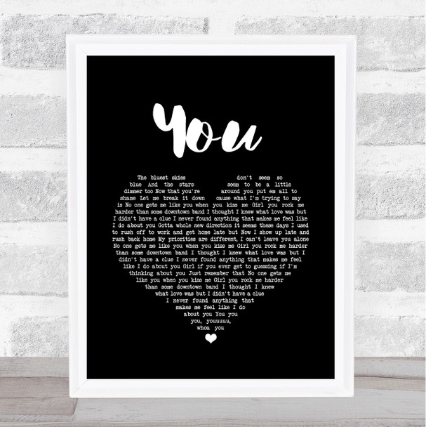 Chris Young You Black Heart Song Lyric Wall Art Print