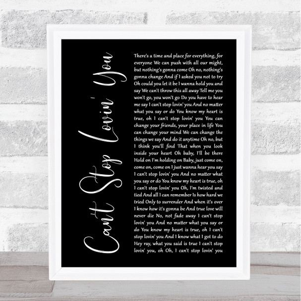 Van Halen Can't Stop Lovin' You Black Script Song Lyric Wall Art Print