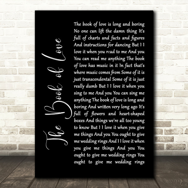 Peter Gabriel The Book of Love Black Script Song Lyric Wall Art Print