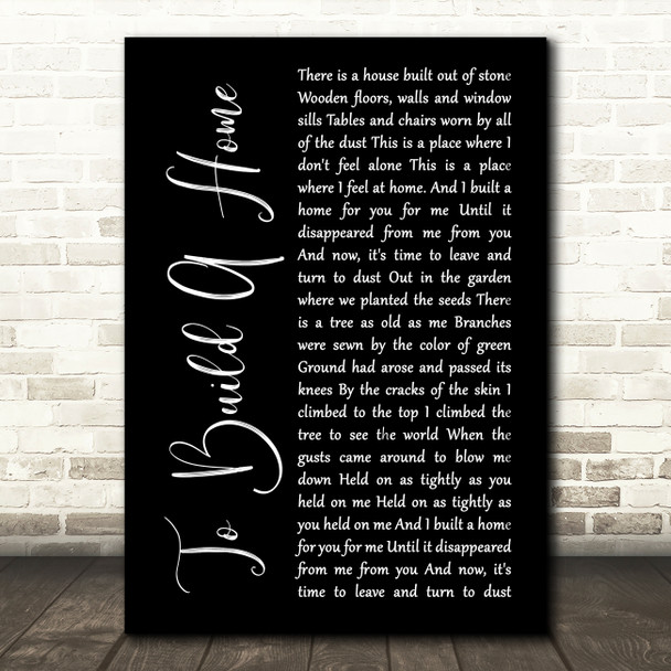 The Cinematic Orchestra To Build A Home Black Script Song Lyric Wall Art Print