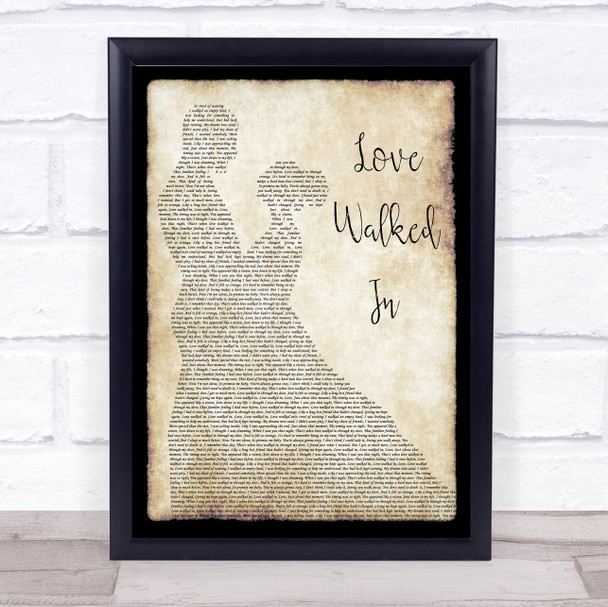 Thunder Love Walked In Man Lady Dancing Song Lyric Wall Art Print