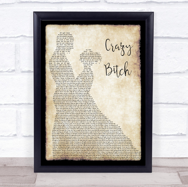 Buckcherry Crazy Bitch Man Lady Dancing Song Lyric Wall Art Print