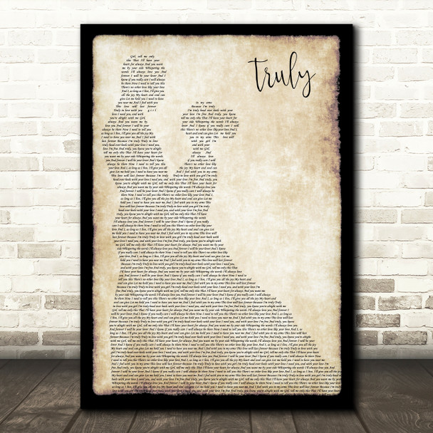 Lionel Richie Truly Man Lady Dancing Song Lyric Wall Art Print