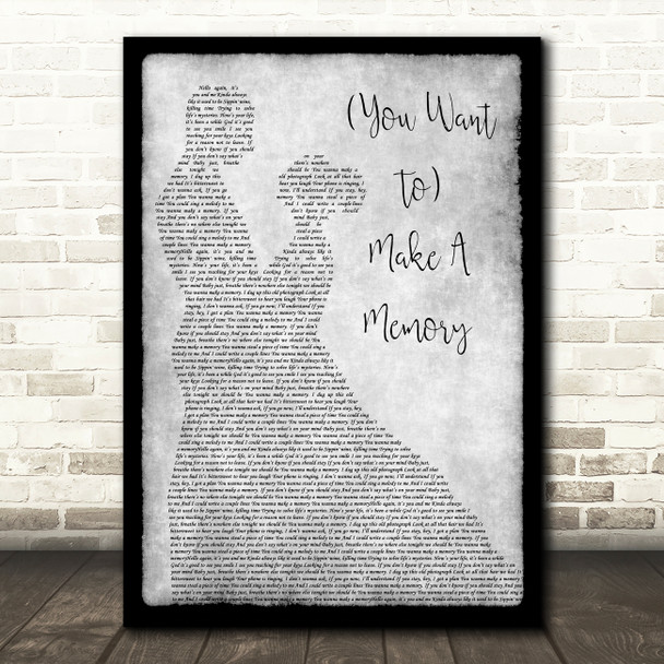 Bon Jovi (You Want To) Make A Memory Grey Man Lady Dancing Song Lyric Wall Art Print