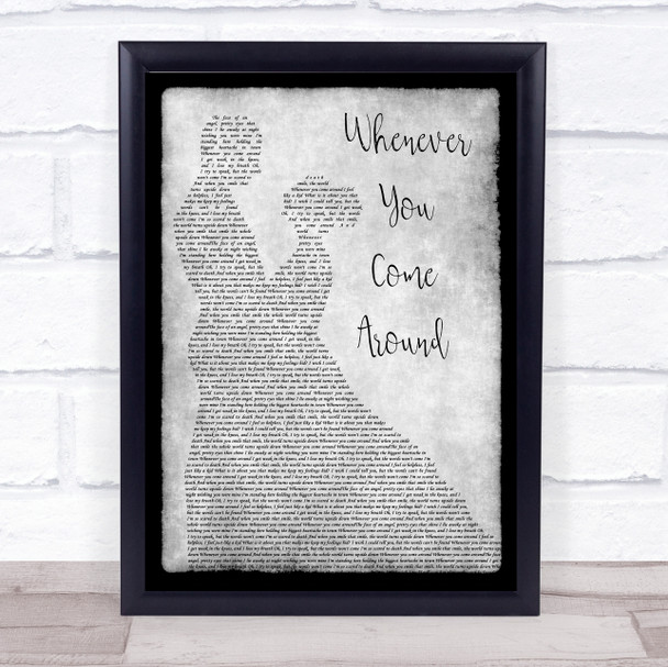 Vince Gill Whenever You Come Around Grey Man Lady Dancing Song Lyric Wall Art Print