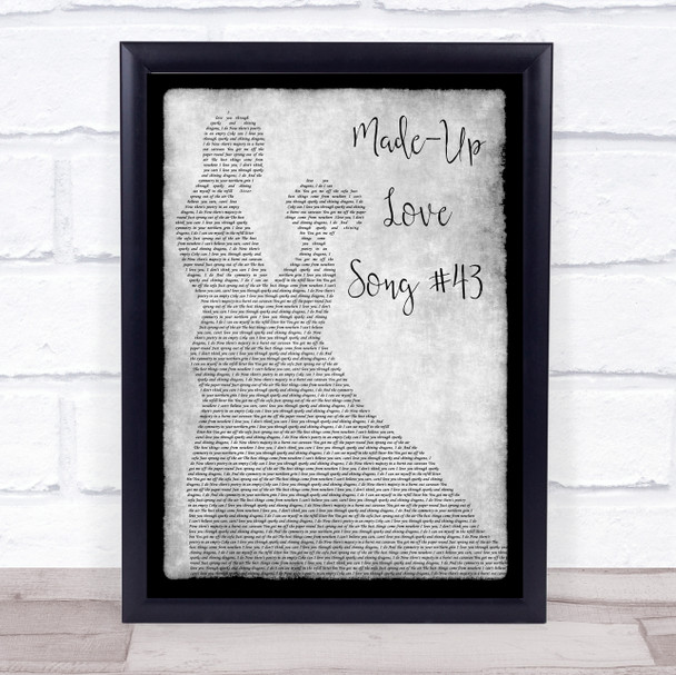 Guillemots Made-Up Love Song #43 Grey Man Lady Dancing Song Lyric Wall Art Print