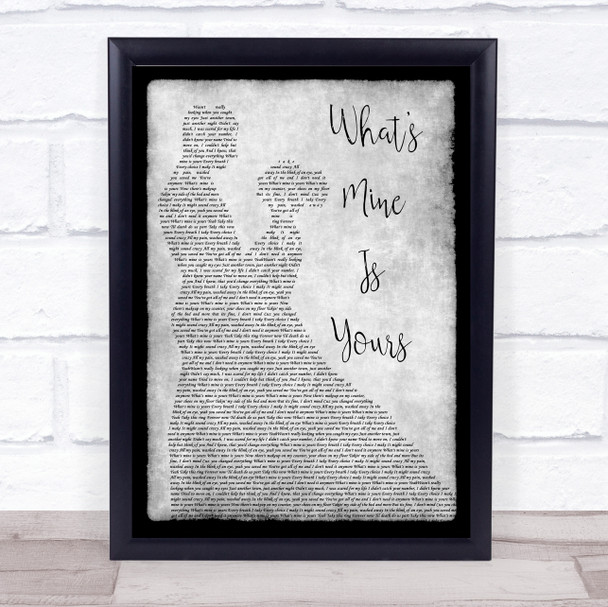 Kane Brown What's Mine Is Yours Grey Man Lady Dancing Song Lyric Wall Art Print