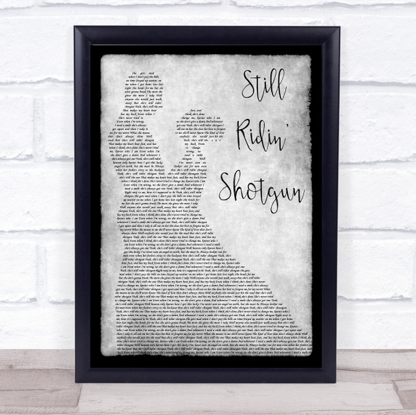 Tyler Wood Still Ridin Shotgun Grey Man Lady Dancing Song Lyric Wall Art Print