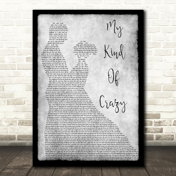 Brantley Gilbert My Kind Of Crazy Grey Man Lady Dancing Song Lyric Wall Art Print