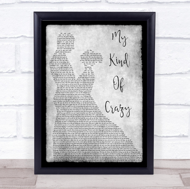 Brantley Gilbert My Kind Of Crazy Grey Man Lady Dancing Song Lyric Wall Art Print