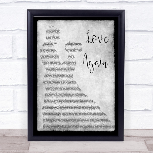 John Denver Love Again Grey Man Lady Dancing Song Lyric Wall Art Print