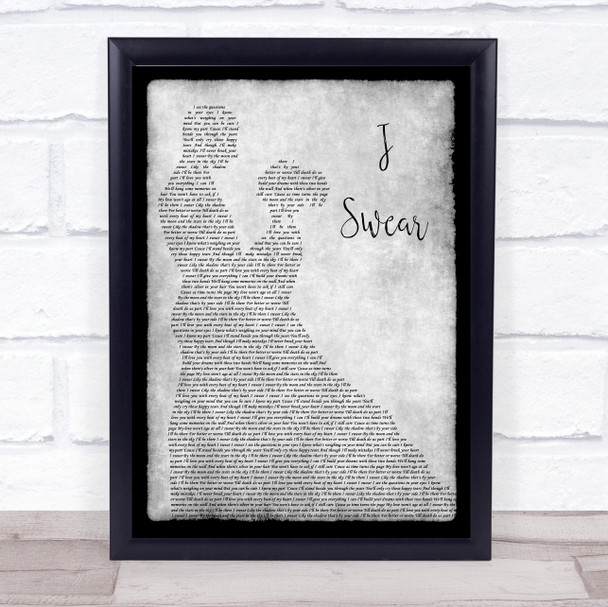 John Michael Montgomery I Swear Grey Man Lady Dancing Song Lyric Wall Art Print