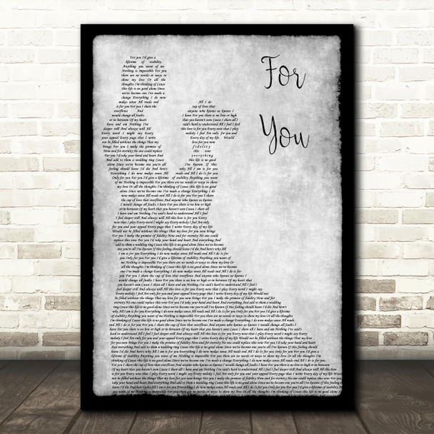 Kenny Lattimore For You Grey Man Lady Dancing Song Lyric Wall Art Print