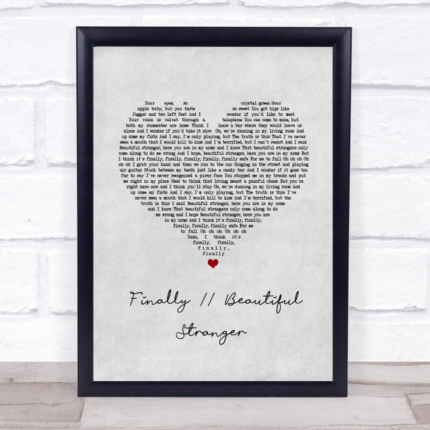 Halsey Finally Beautiful Stranger Grey Heart Song Lyric Wall Art Print