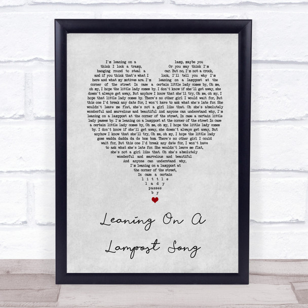 George Formby Leaning On A Lampost Song Grey Heart Song Lyric Wall Art Print