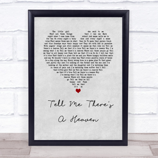 Chris Rea Tell Me There's A Heaven Grey Heart Song Lyric Wall Art Print