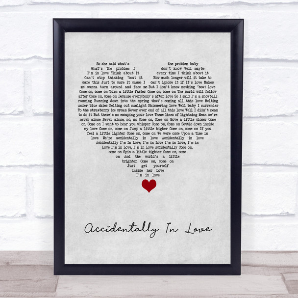 Counting Crows Accidentally In Love Grey Heart Song Lyric Wall Art Print