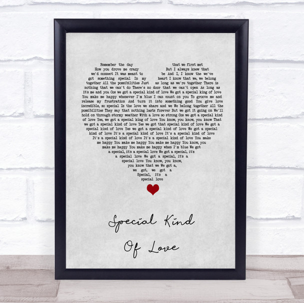 Dina Carroll Special Kind of Love Grey Heart Song Lyric Wall Art Print