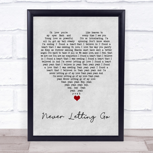 Anthony Hamilton Never Letting Go Grey Heart Song Lyric Wall Art Print