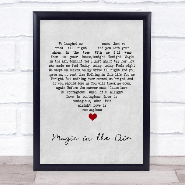 Badly Drawn Boy Magic in the Air Grey Heart Song Lyric Wall Art Print