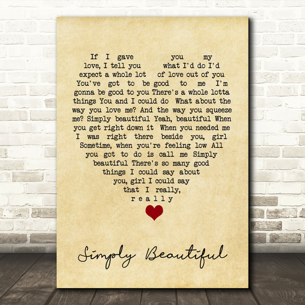 Simply Beautiful Al Green Vintage Heart Quote Song Lyric Print