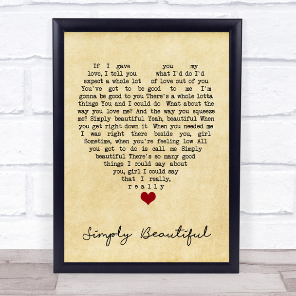 Simply Beautiful Al Green Vintage Heart Quote Song Lyric Print