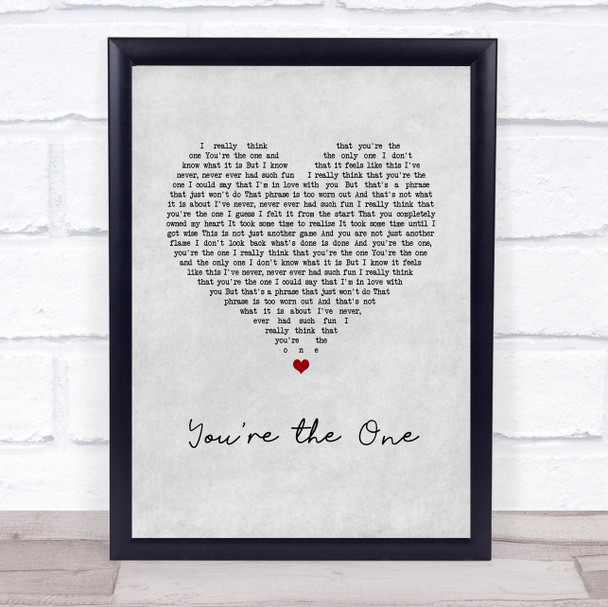 The Unkool Hillbillies You're the One Grey Heart Song Lyric Wall Art Print