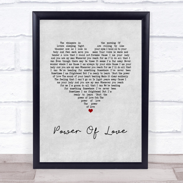 Jennifer Rush Power Of Love Grey Heart Song Lyric Wall Art Print
