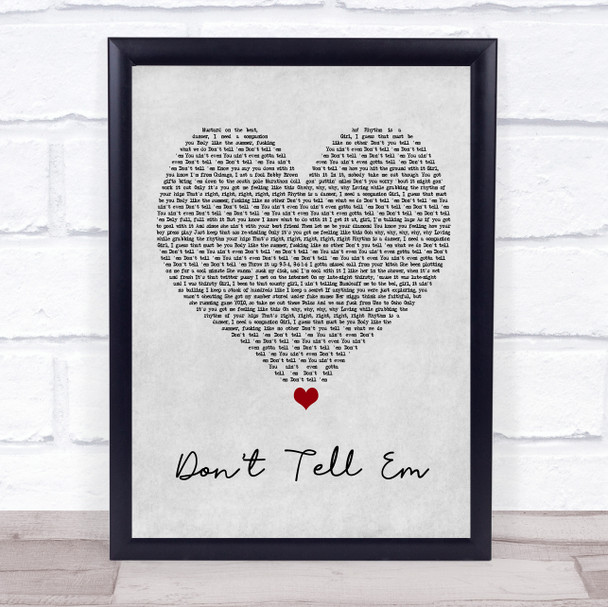 Jeremih Don't Tell Em Grey Heart Song Lyric Wall Art Print