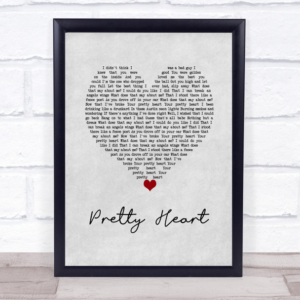 Parker McCollum Pretty Heart Grey Heart Song Lyric Wall Art Print