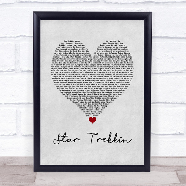 The Firm Star Trekkin Grey Heart Song Lyric Wall Art Print