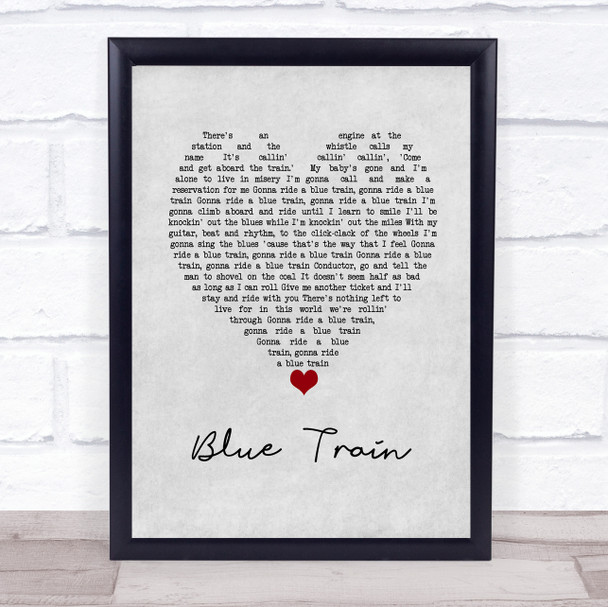 Johnny Cash Blue Train Grey Heart Song Lyric Wall Art Print
