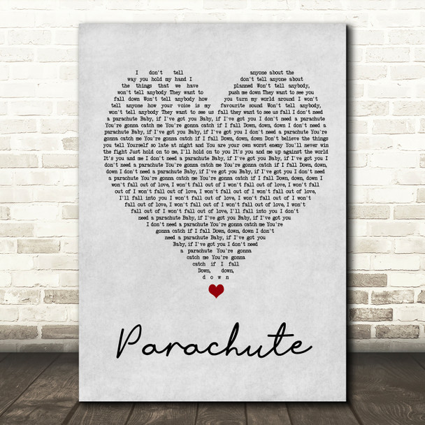 Cheryl Cole Parachute Grey Heart Song Lyric Wall Art Print