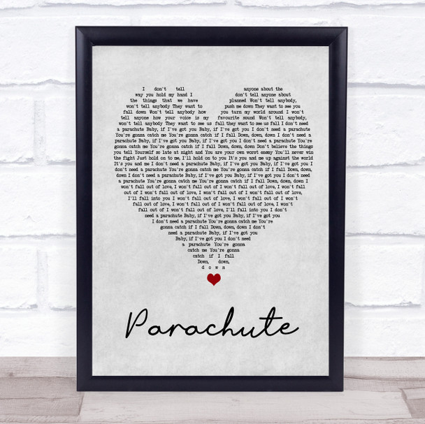Cheryl Cole Parachute Grey Heart Song Lyric Wall Art Print