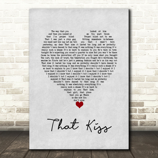 The Courteeners That Kiss Grey Heart Song Lyric Wall Art Print