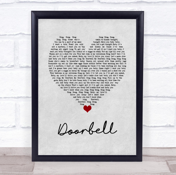 Trey Songz Doorbell Grey Heart Song Lyric Wall Art Print