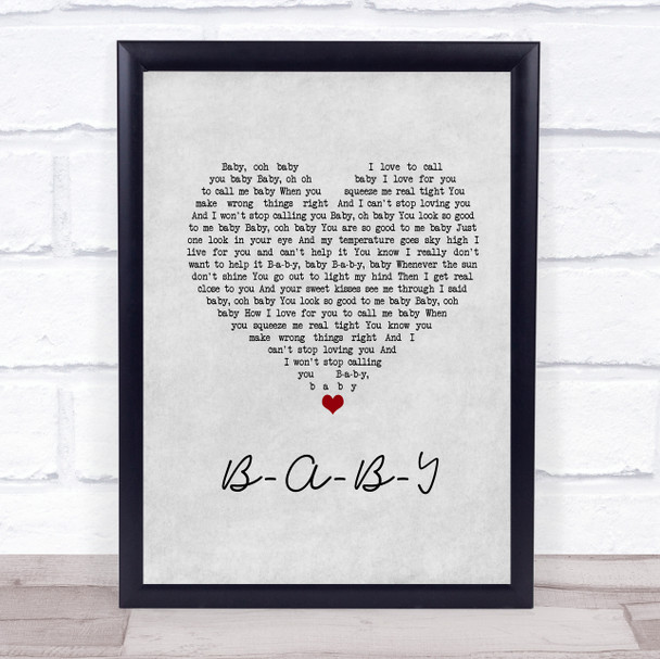 Carla Thomas B-A-B-Y Grey Heart Song Lyric Wall Art Print