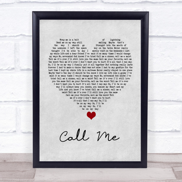 Shinedown Call Me Grey Heart Song Lyric Wall Art Print