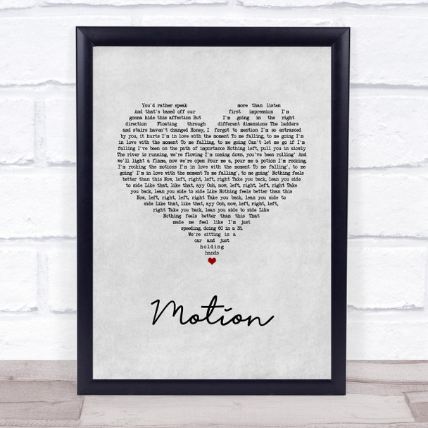 Khalid Motion Grey Heart Song Lyric Wall Art Print