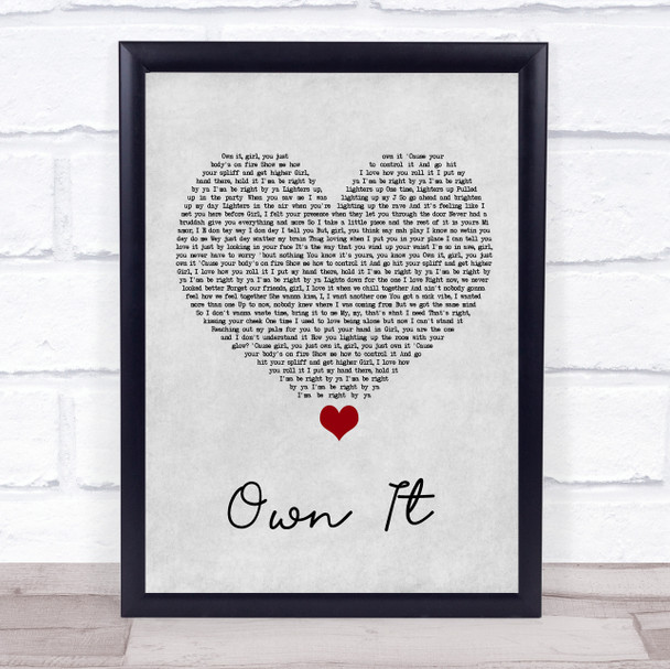 Stormzy Own It Grey Heart Song Lyric Wall Art Print