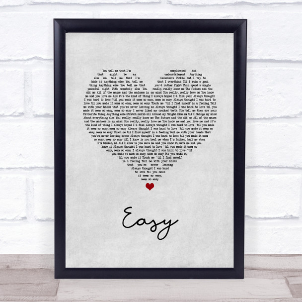 Camila Cabello Easy Grey Heart Song Lyric Wall Art Print