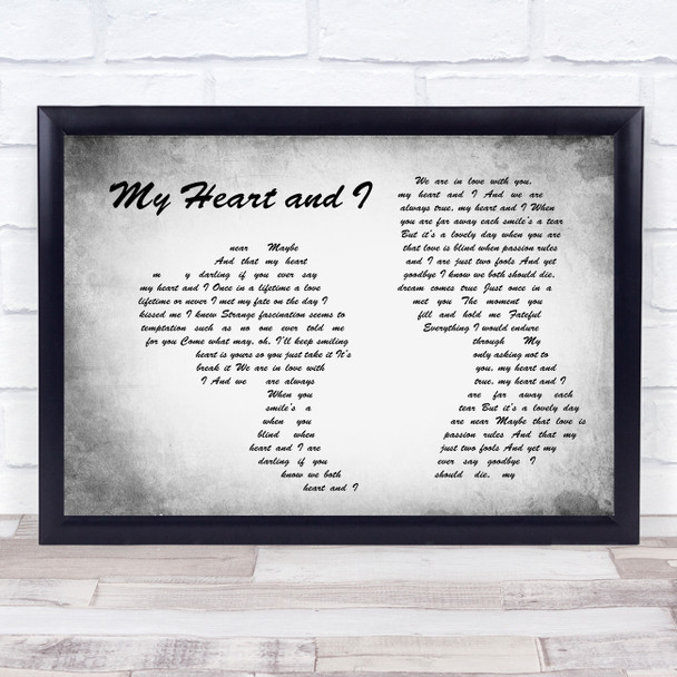 Richard Tauber My Heart and I Man Lady Couple Grey Song Lyric Wall Art Print