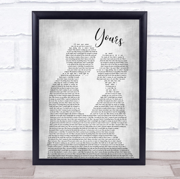 Ella Henderson Yours Man Lady Bride Groom Wedding Grey Song Lyric Wall Art Print